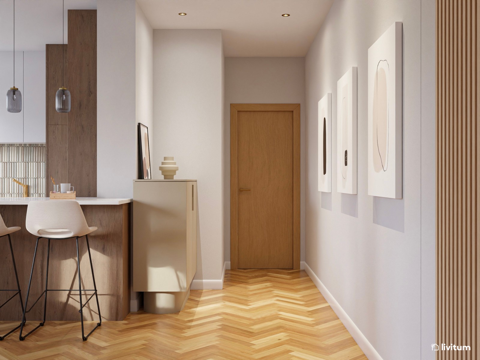 Vivienda de alquiler con decoración moderna en tonos suaves