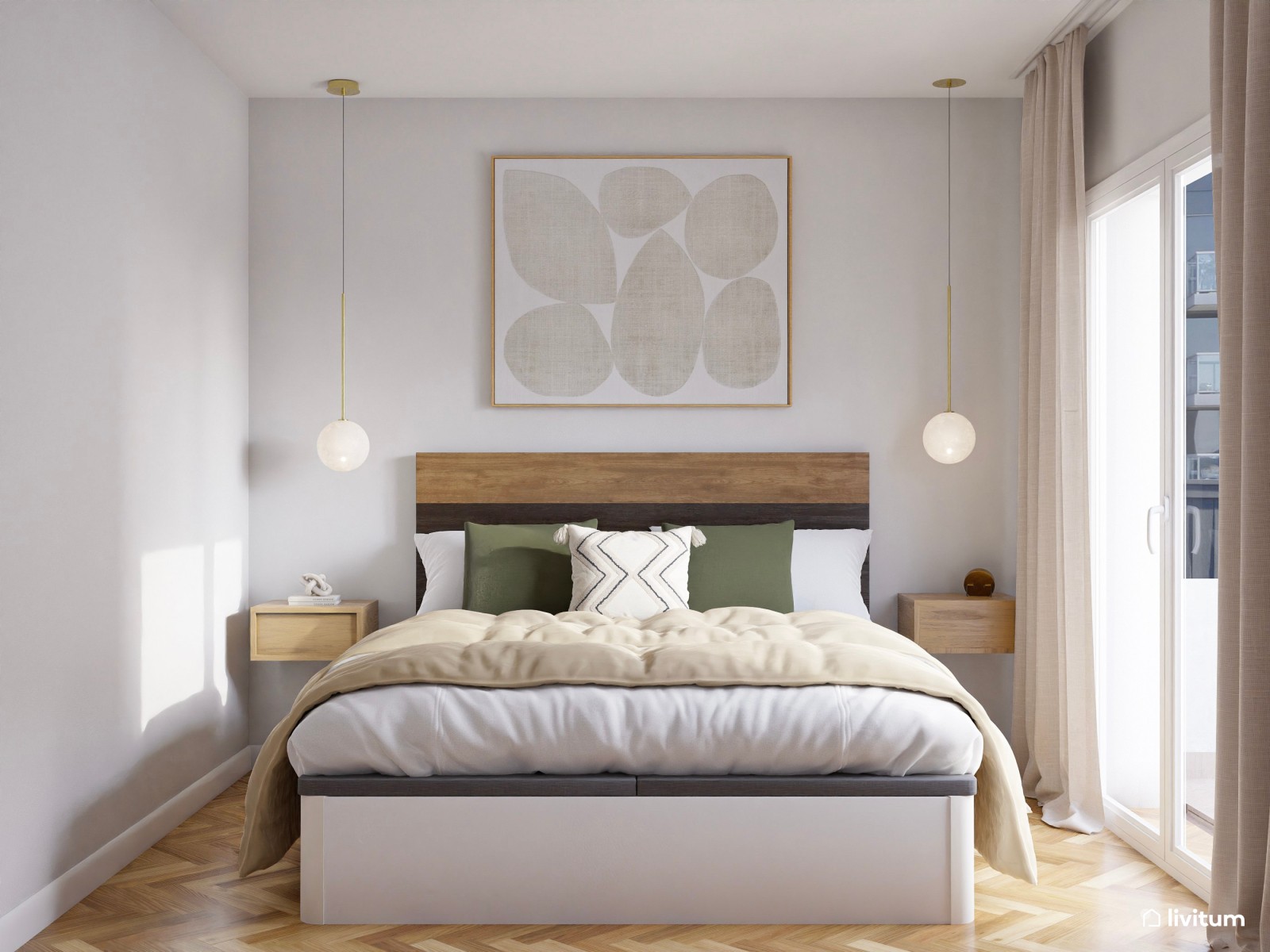 Vivienda de alquiler con decoración moderna en tonos suaves