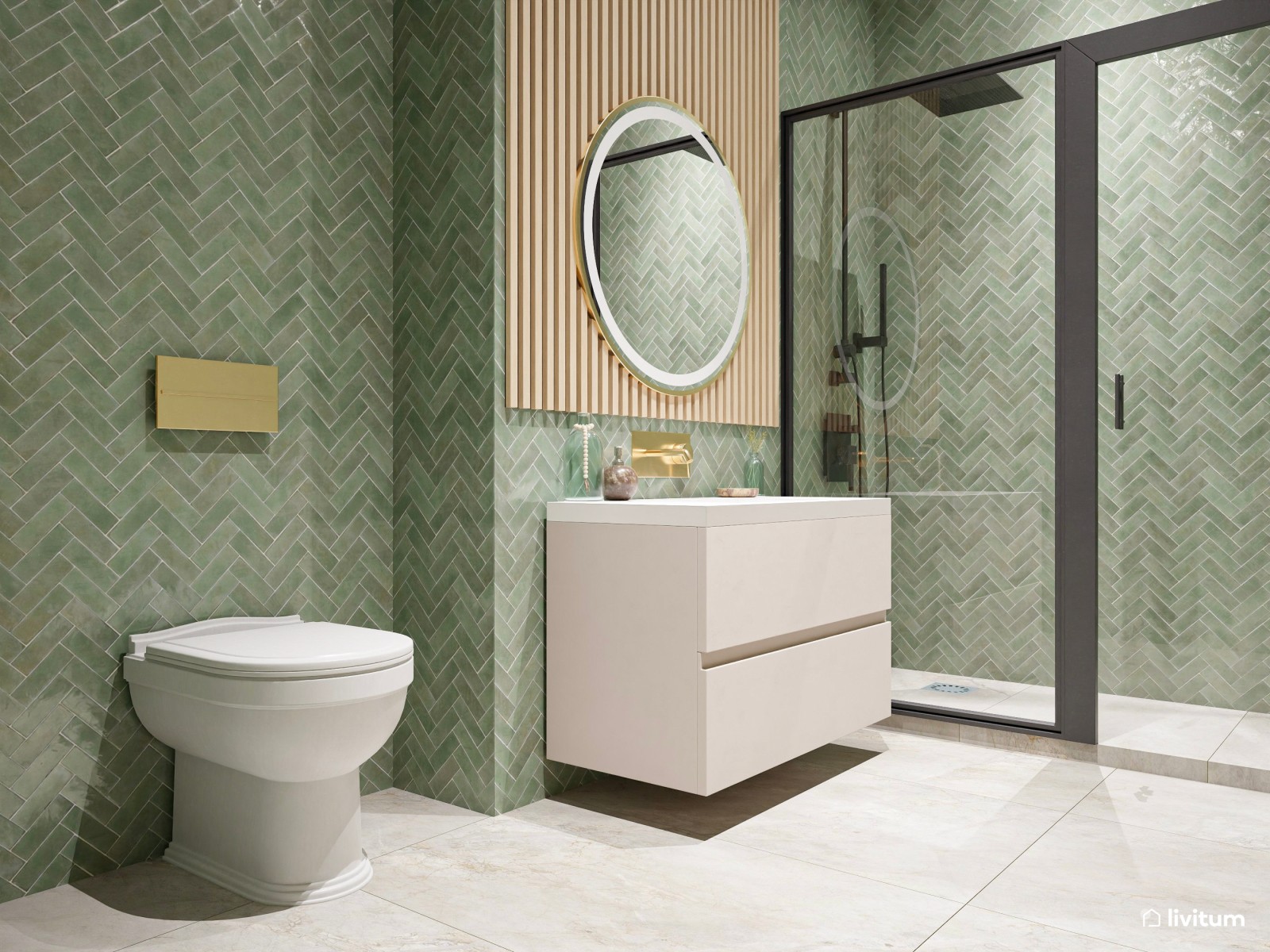 Vivienda de alquiler con decoración moderna en tonos suaves