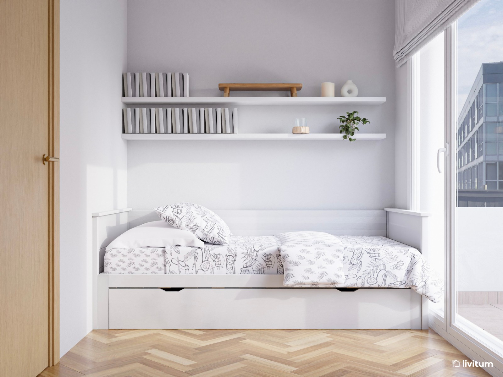 Vivienda de alquiler con decoración moderna en tonos suaves