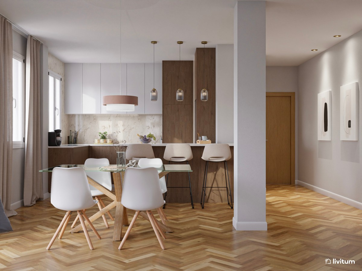 Vivienda de alquiler con decoración moderna en tonos suaves