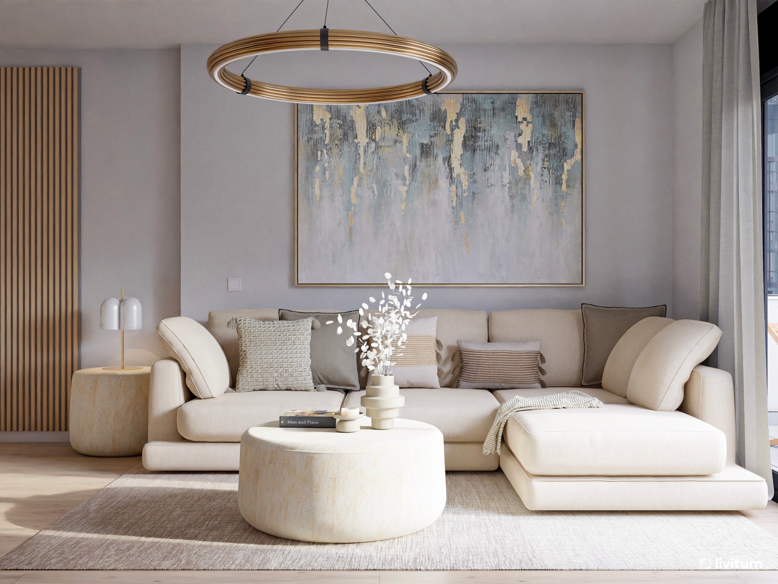 Vivienda de alquiler de estilo nórdico con interiorismo sereno y terraza agradable