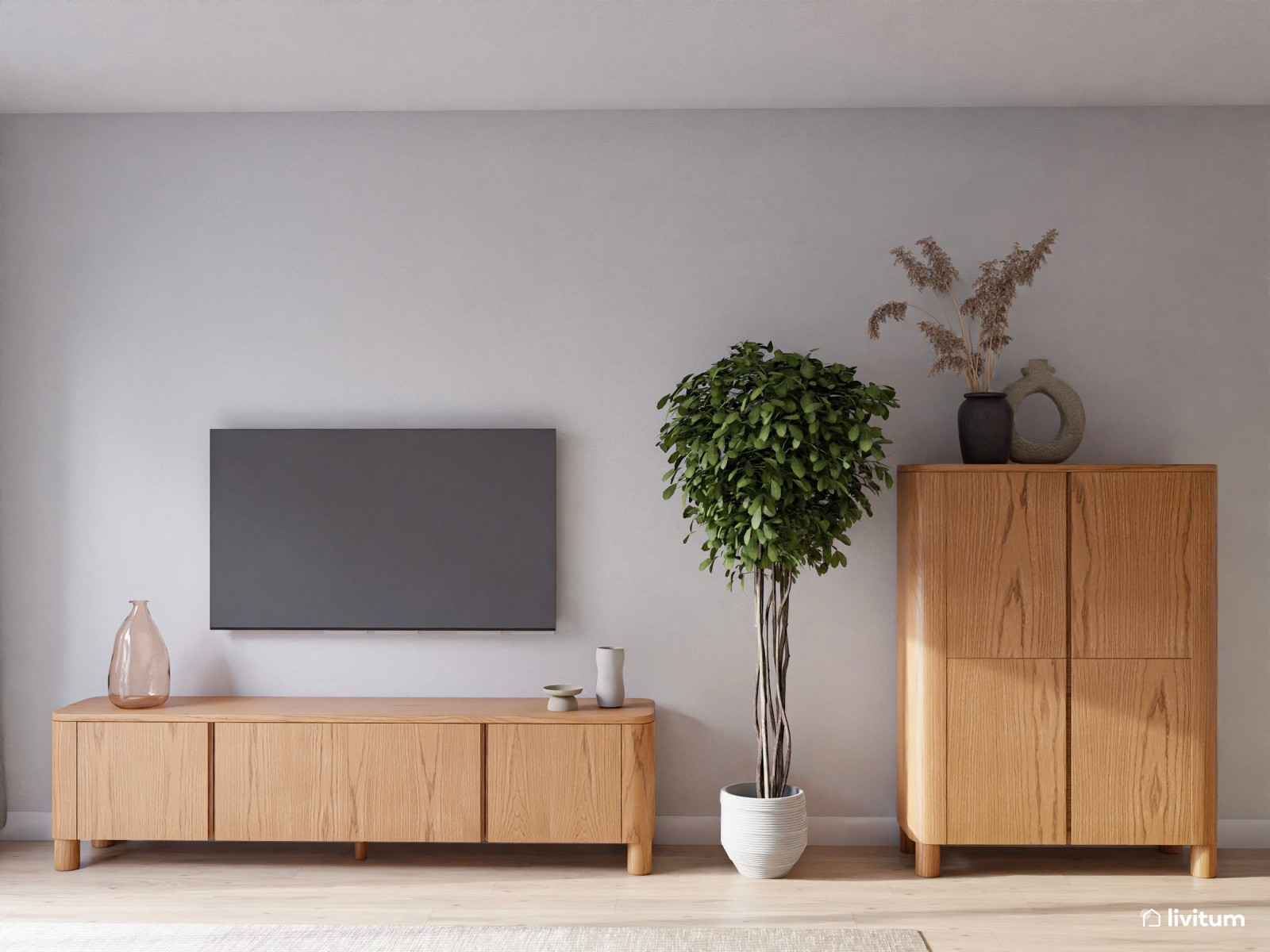 Vivienda de alquiler de estilo nórdico con interiorismo sereno y terraza agradable