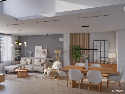 ¡Antes y después! Transformamos este salón con cocina abierta de 40 m² 
